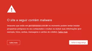 O seu Site contém Malware a famosa página vermelha